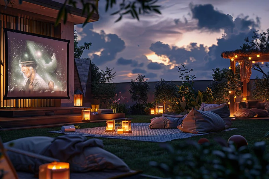 home theater projector and screen